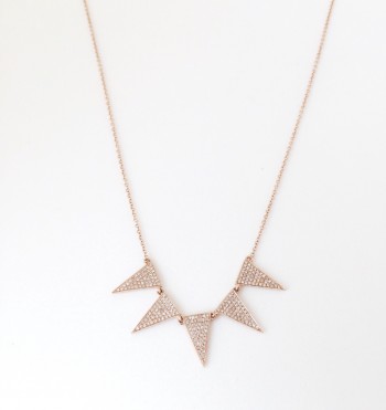 diamond triangle spike necklace