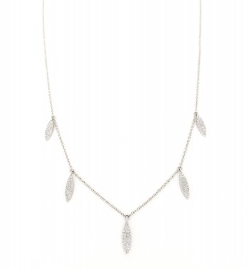 mini diamond leaf drip necklace