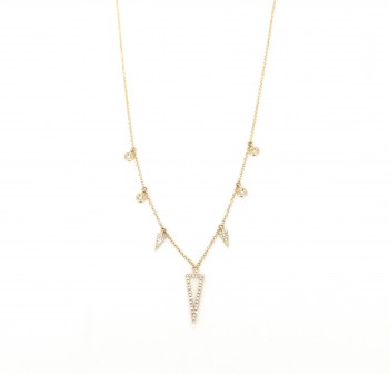 diamond triangle bezel drip necklace