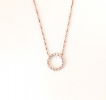 Mini diamond circle necklace