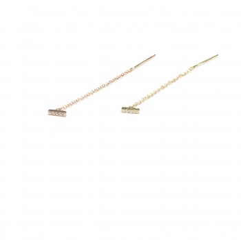diamond bar threader earrings
