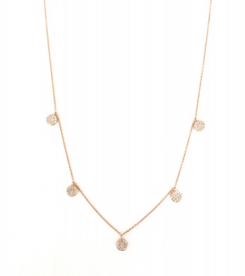 diamond 5 disc drip necklace
