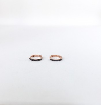 14K black diamond huggies