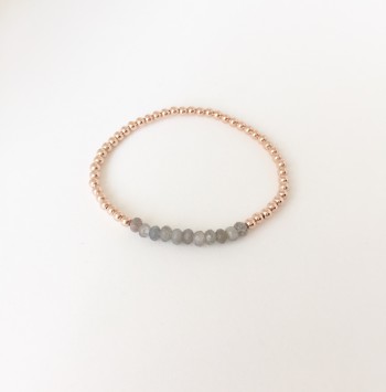 3mm gold filled bead bracelet with labradorite