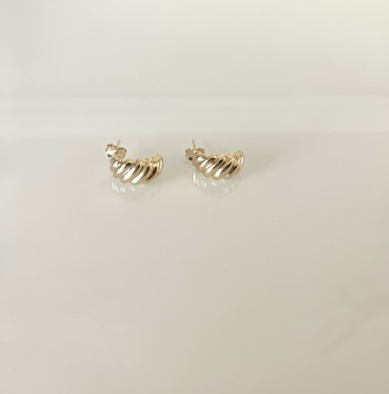 14K large croissant earrings