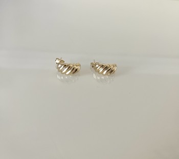 14K gold small croissant earrings