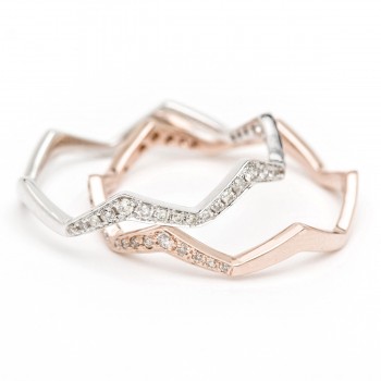 Diamond wave stack ring