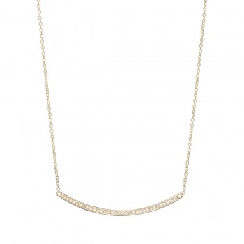 Diamond curved bar necklace