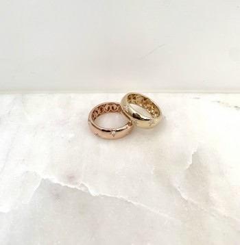 Diamond star set gold band