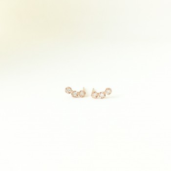 Petite trio diamond earring studs