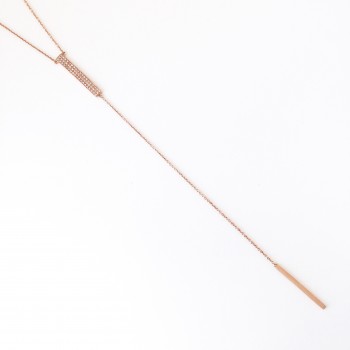 Diamond bar lariat necklace