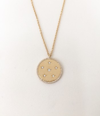 diamond constellation medallion necklace