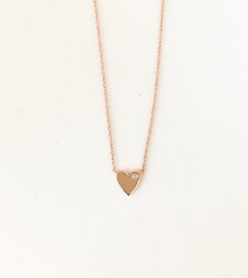 14K Gold Heart with Petite Diamond 