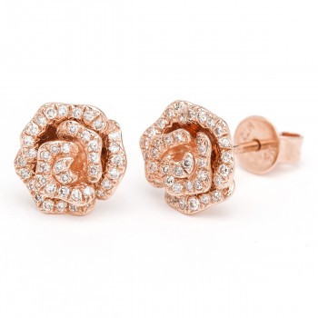 Diamond Rose Earrings