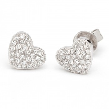 Diamond heart studs
