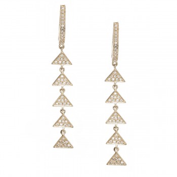 Multi triangle diamond drop earrings