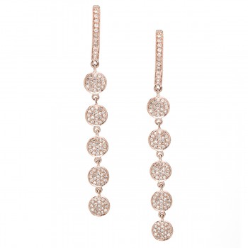 Multi round diamond disc drop earrings