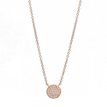 Small diamond disc necklace