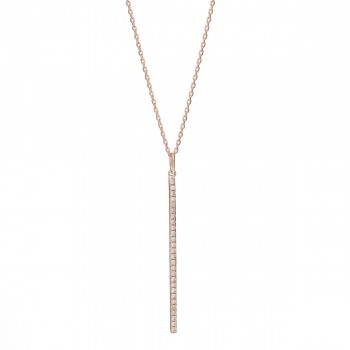 14K diamond stick necklace