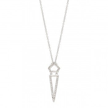 Diamond triangle dagger necklace