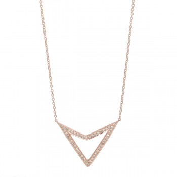 Chevron triangle diamond necklace