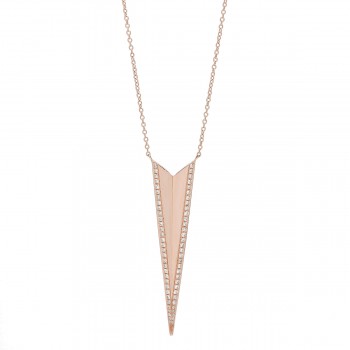 Diamond long triangle dagger necklace