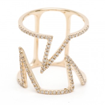 Diamond geometric tri ring