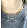 14K yellow gold disco ball chain necklace