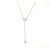 18K moonstone diamond bezel chain lariat necklace