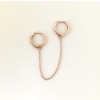14K Double chained hoop earrings