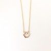 Hexagon Petite Diamond Prong Necklace