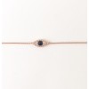 14k gold diamond and sapphire evil eye bracelet