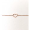 14K gold open heart diamond bracelet