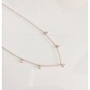 14K 5 diamond bezel droplet necklace