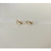 14K gold small croissant earrings