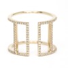 Diamond double vertical bar ring