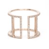 Diamond double vertical bar ring