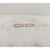 Open Diamond Rectangle Hoop Earrings