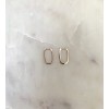 Open Diamond Rectangle Hoop Earrings