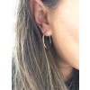 14K yellow gold 1" hoop earrings