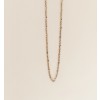 14K solid gold two tone yellow and white figaro chain