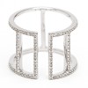 Diamond double vertical bar ring